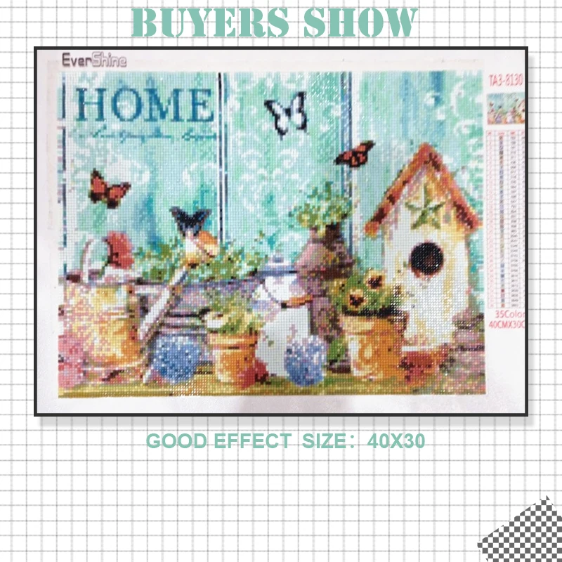 evershine diamond painting bird house diamond mosaic hobby picture rhinestones art landscape full square embroidery wall decor free global shipping