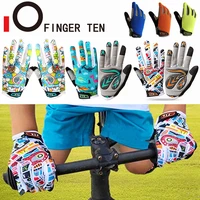 non slip gel kids cycling gloves bicycle full finger touch screen breathable glove fit boy girl youth age 2 11 drop shipping