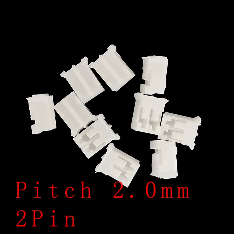 

50PCS Pitch 2.0mm PH2.0 2 Pin Socket Plastic Terminals Connectors Female Jack Plastic Shell Housing Terminal Header Connector