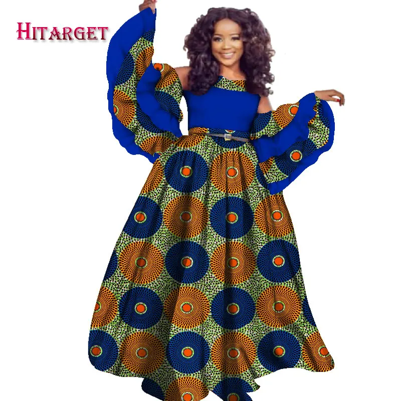 Осень 2020 Африканское платье для женщин HITARGET индивидуальное с длинным рукавом