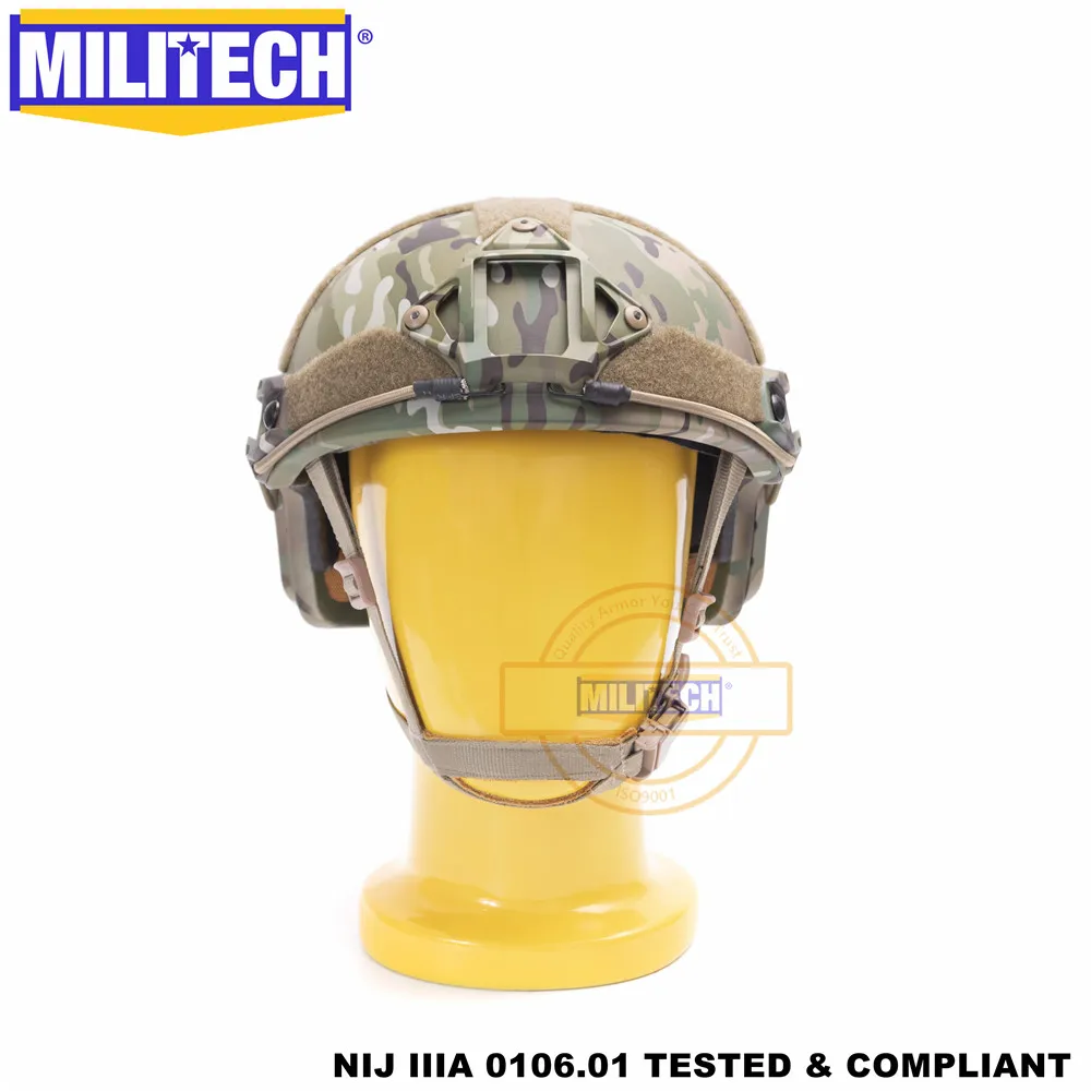 MILITECH баллистический шлем БЫСТРЫЙ MC Делюкс червячный циферблат NIJ уровень IIIA 3A высокий срез ISO сертифицированный Twaron Пуленепробиваемый Шлем DEVGRU