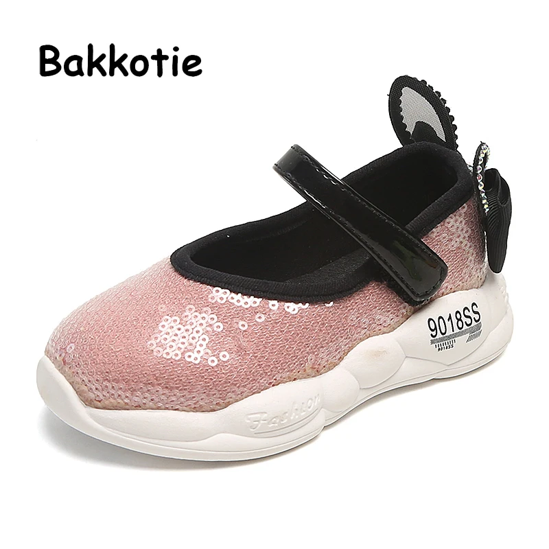 Bakkotie/2019 г. новая осенняя мягкая обувь для детей модные блестящие розовые