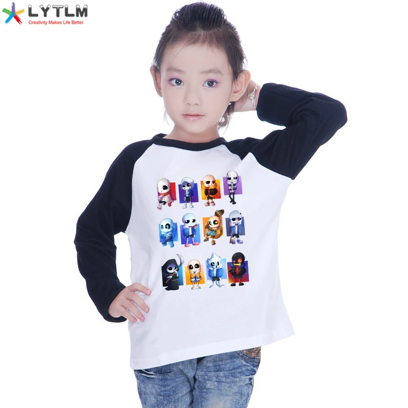 LYTLM топы для девочек зима 2019 футболка с надписью Game Undertale футболки маленьких