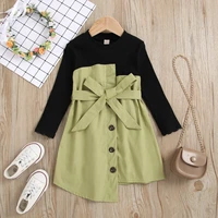 toddler girls clothes 2022 spring new fashion long sleeve knitted sweater dress kids casual patchwork princess dress 2 6year