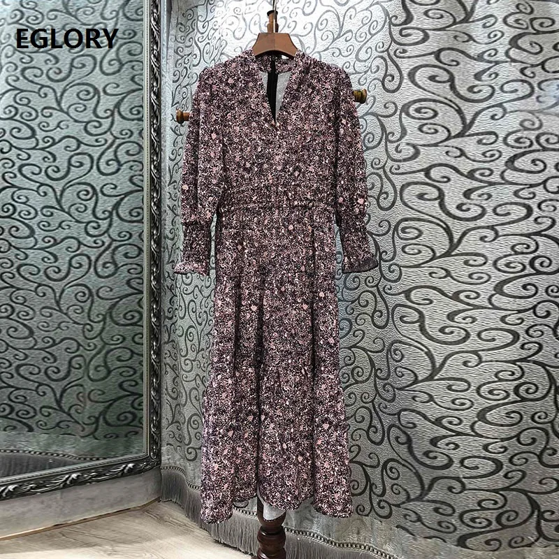 Женское платье с v образным вырезом элегантное винтажное до середины икры