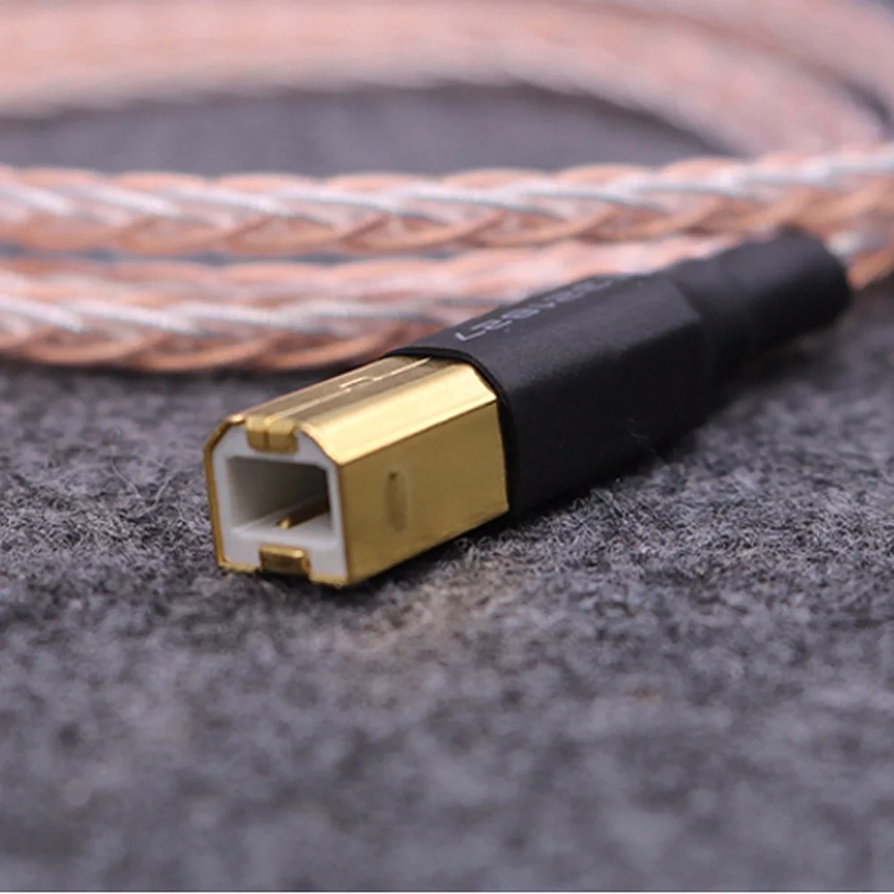 Посеребренный Hi Fi USB кабель 8xTwist 7N OCC зеркальный цифро аналоговый преобразователь