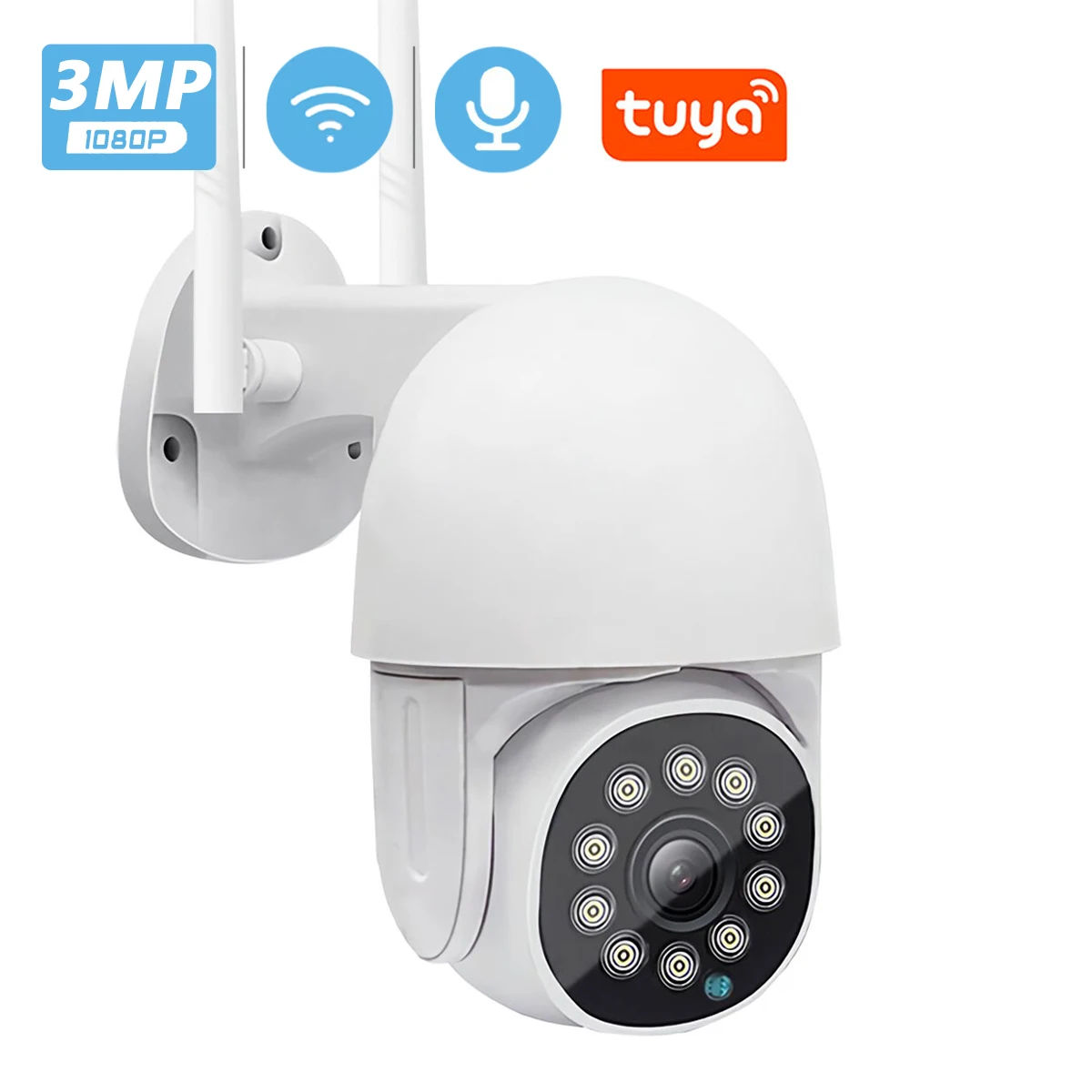 

3MP HD Tuya Smart Home IP Camera 4x Zoom AI Human Auto-Tracking PTZ Camera IR/Color Night Vision Video Surveillance WiFi Camera