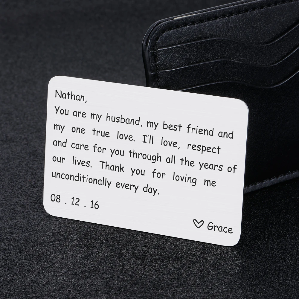 Персонализированный кошелек вставная карта для мужчин мужа жены подруги парня