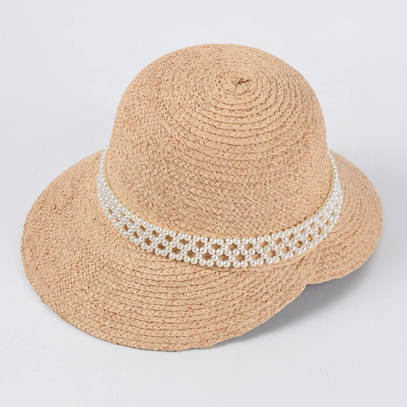 Шляпа от солнца Fibonacci из рафии Женская Соломенная пляжная Панама с широкими