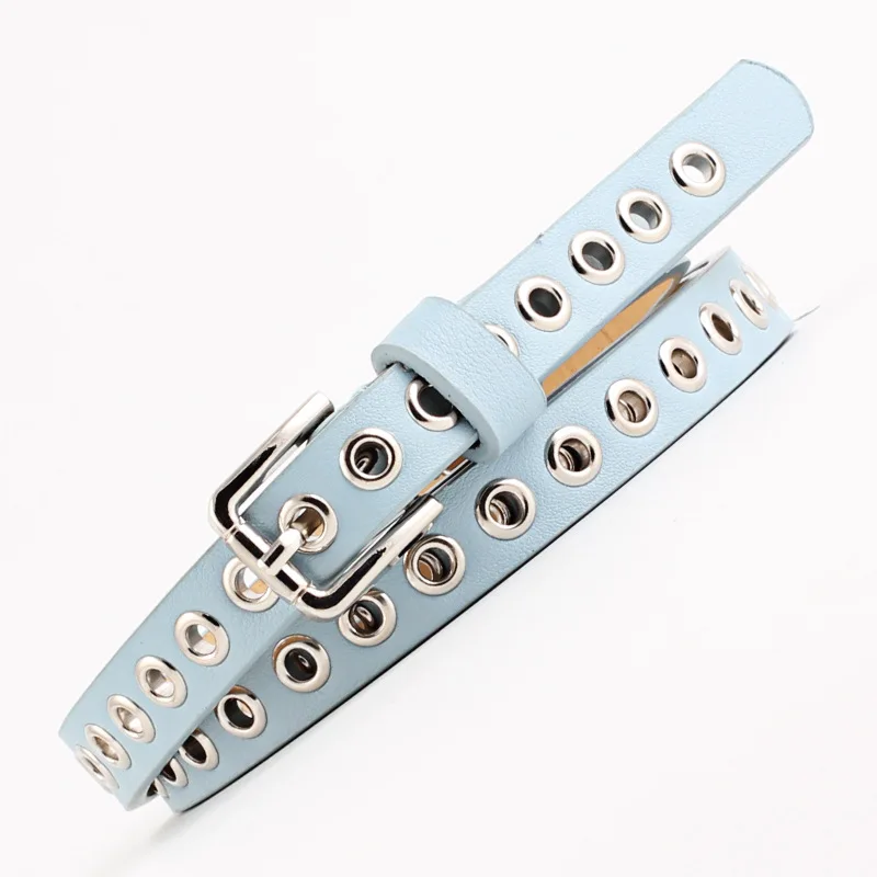 

2021 New Women Waist Belt Strap Hollow Rivets PU Leather Strap for Womens Slim Waistband Female Ladies Jeans Apparel Accessories