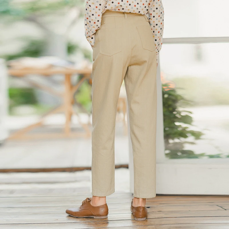 INMAN весенне-осенние однотонные прямые брюки со средней талией | Женская одежда