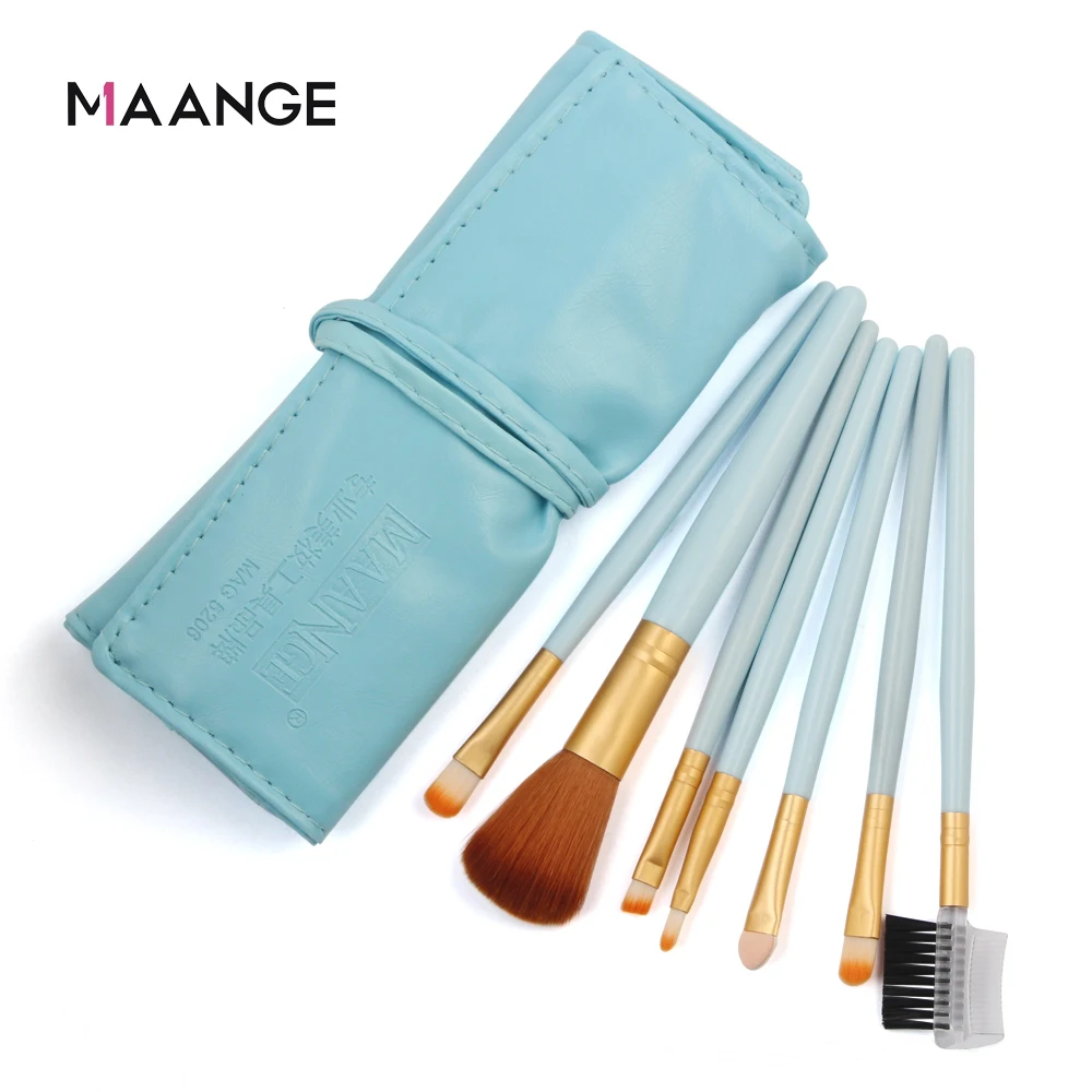 Набор кистей для макияжа MAANGE 7 шт. пудры основы теней румян профессиональный