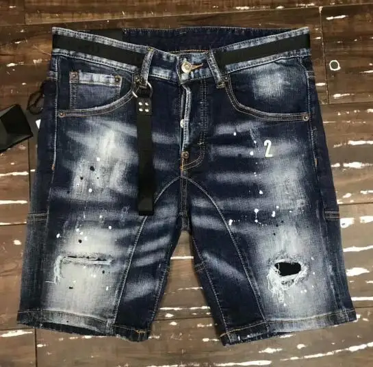 Новинка мужские джинсы рваные шорты джинсовые штаны на молнии верхняя одежда DSQ