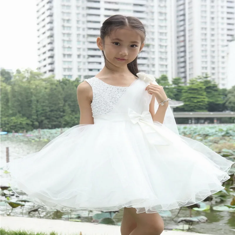 Белое платье принцессы для маленьких девочек свадебные и вечерние платья детей