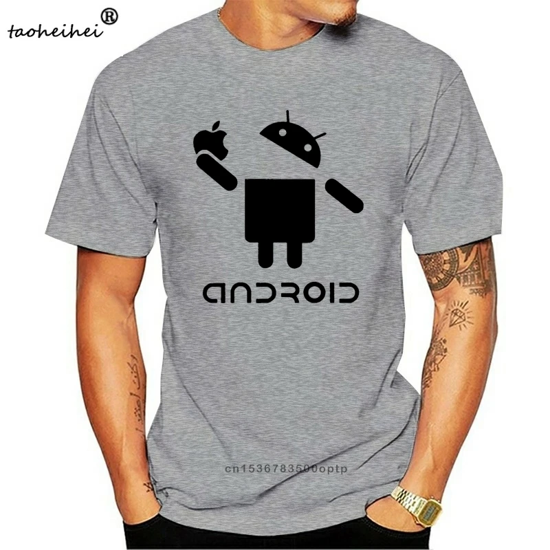 Мужская футболка с принтом Android Hanhent крутая хлопковая коротким рукавом летняя