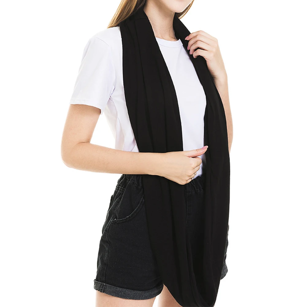 

Lightweight Keep Warm Fashion Storage Women Winter Convertible Scarf Flexible Travel Solid Outdoor Windproof With Zipper Pocket