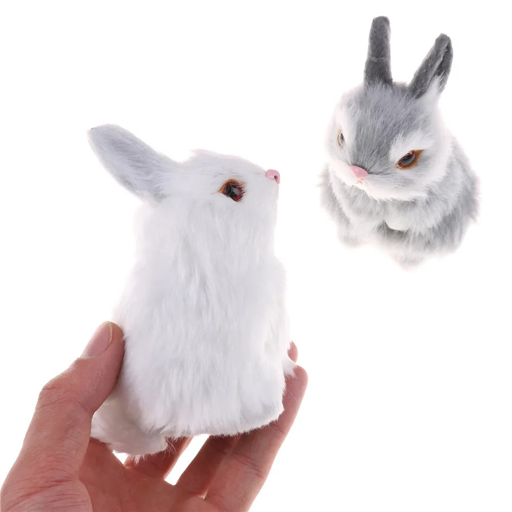 

1PCS Cute Decorations Birthday Gift Simulation Mini Pocket Toy Artificial Animal Small Rabbit Plush Toys With A Frame Kids Toys