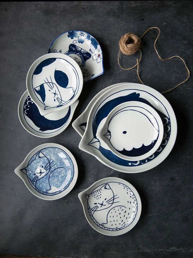 Креативные расписанные вручную Мультяшные столовые приборы в форме котов