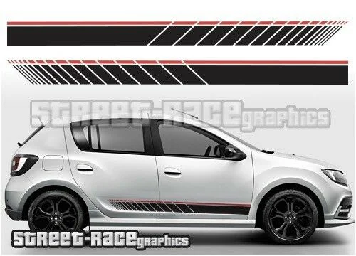 

Для x2 Dacia Sandero 013, боковые графические наклейки, наклейки, гоночные полосы