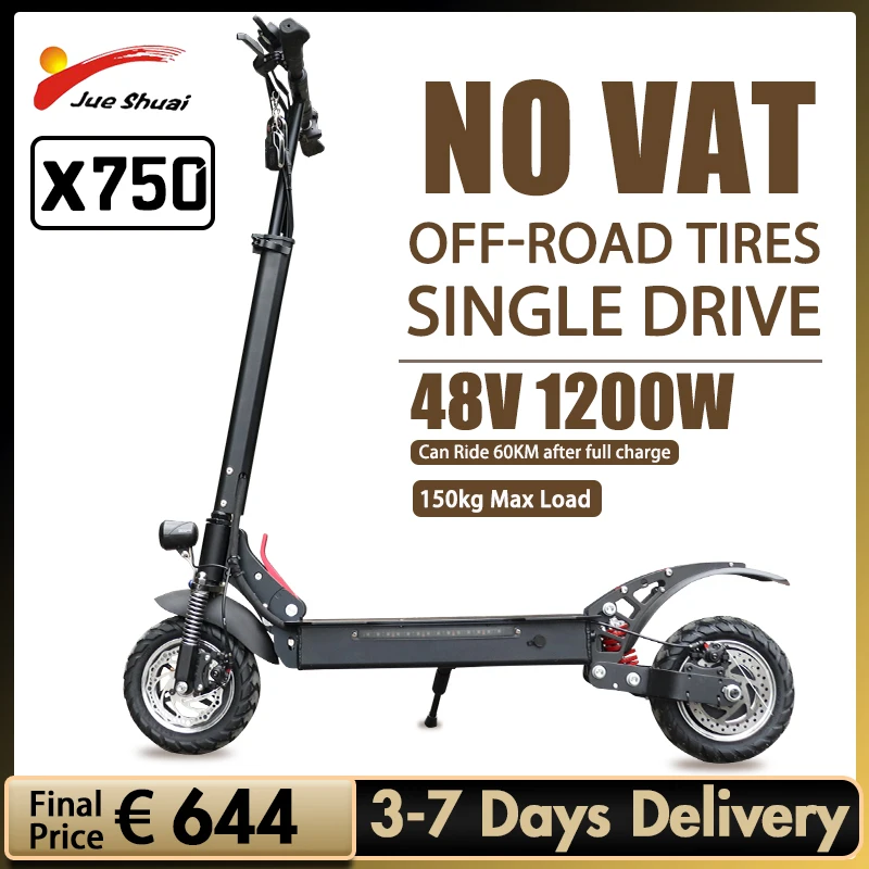

48V 20A Battery Foldable Electric Scooter 1200W Motor Adult E Scooter 55KM/H Max Speed Patinete Elétrico 10 Inch Off Road Tire