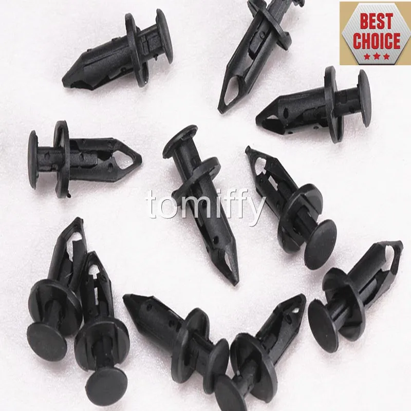

100x Car 8mm Dia Hole Plastic Rivets Fastener Auto Fender Bumper Push Pin Clips ATV Fender Body Door Trim Panel Hood