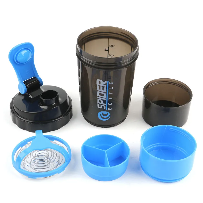 Пластиковая Спортивная бутылка для воды трехслойный шейкер протеина молочного