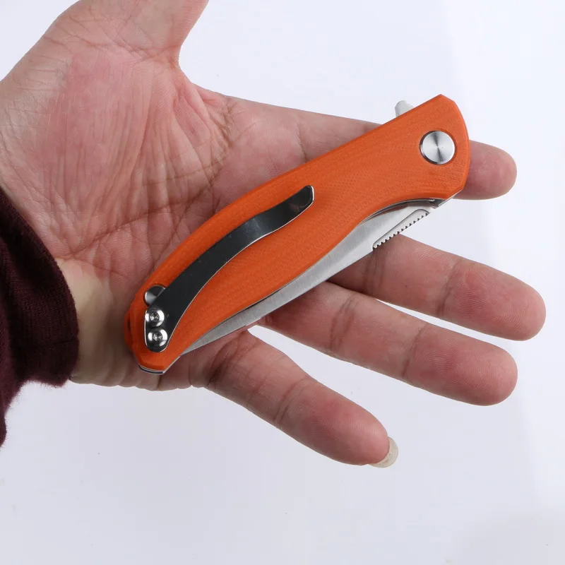 

TIGEND Mini F3 Folding knife D2 steel blade G10 handle with a knife outdoor riding EDC camping tool kitchen with fruit knife