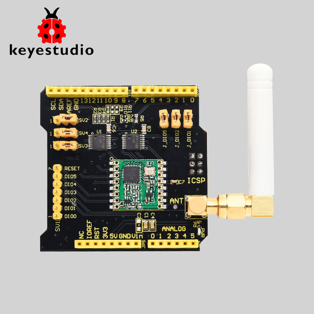 Беспроводной Щит Keyestudio FSK RFM69HCW 868 МГц радиощит с антенной совместимый Arduino UNO Leonardo