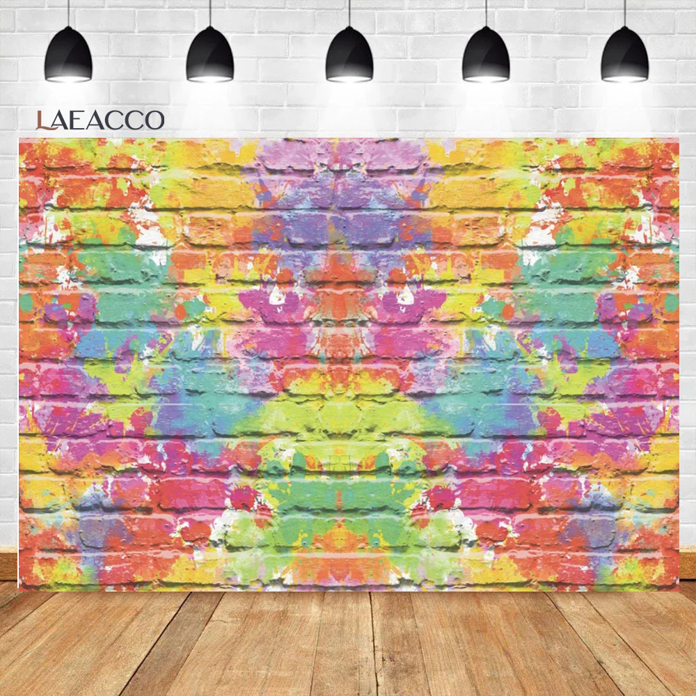 

Laeacco Colorful Graffiti Monster Photocall Brick Wall Scenes Backgrounds Child Poster Portrait Customized Photography Backdrops