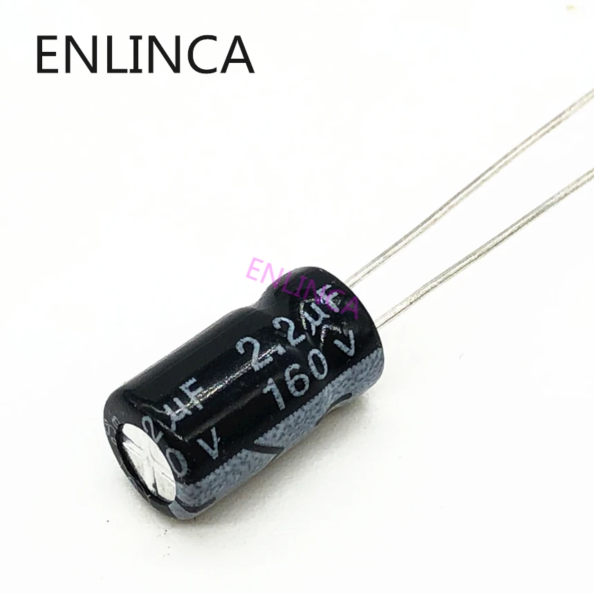 

20 шт./лот 160 в 2,2 мкФ алюминиевый электролитический конденсатор, Размер 6*12 2,2 мкФ 20%