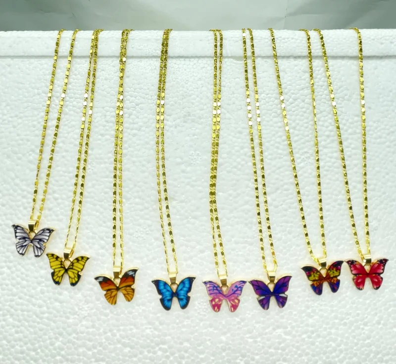 Ожерелье с подвеской в виде бабочки Женская цепочка до ключицы | Украшения и