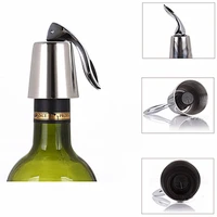 wine bottle stopper stainless steel reusable leakproof silicone beverage bottle sealer wine fresh saver for wine plug bar tools