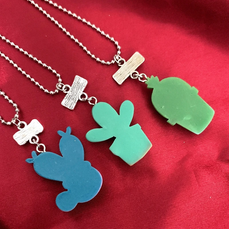 Ожерелье с подвеской в виде цветного кактуса для детей 3 шт./компл.|Ожерелья