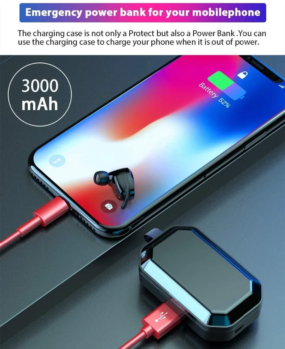 T9 TWS беспроводные Bluetooth наушники X6 9D стерео наушники гарнитура IPX7 водонепроницаемый 7000 мАч светодиодный внешний Смарт-аккумулятор держатель телефона