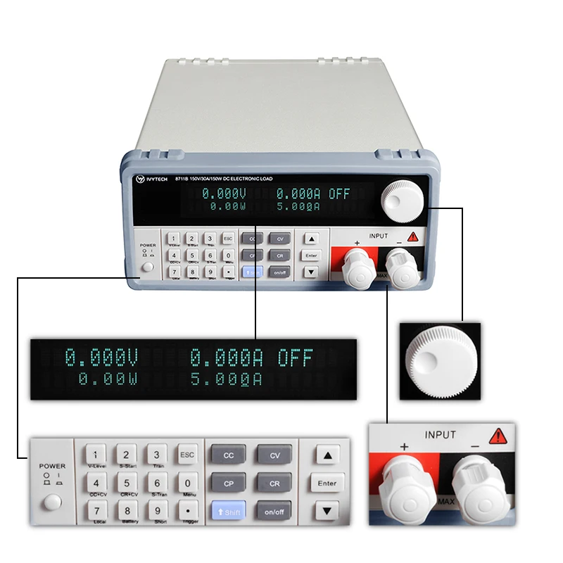 

IVYTECH 150V 30A Digital Battery Capacity Tester Voltmeter Adjustable Constant Current Electronic Load Discharge Capacity Tester