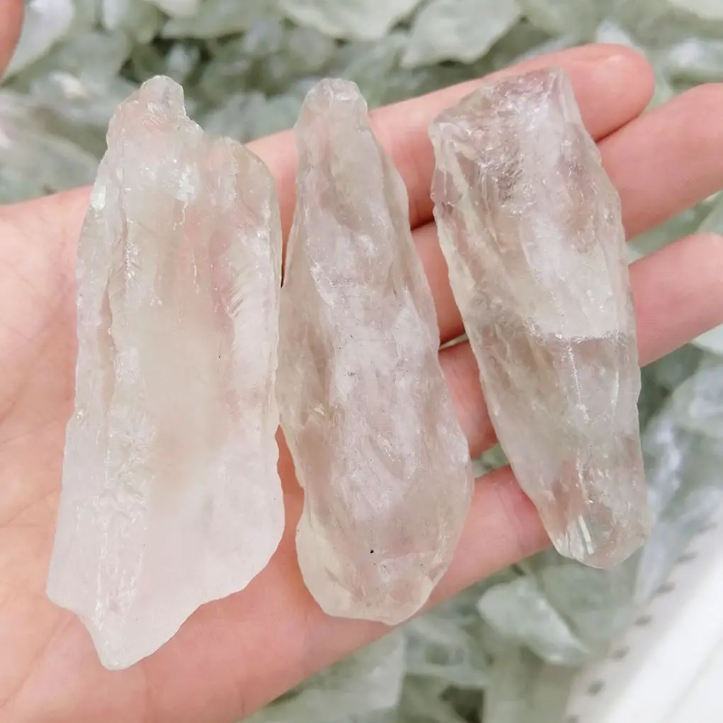 

3pcs Natural Raw Green Quartz Crystal Stone Rough Stone Specimens Reiki Healing Minerals