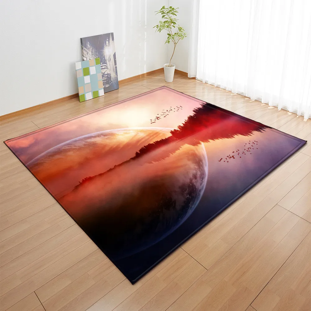 

Home Decor Bedroom Rugs 3D Scenery Printing Flannel Anti-slip Bathroom Corridor Kitchen Mat Floor Area Rug Living Room Carpet