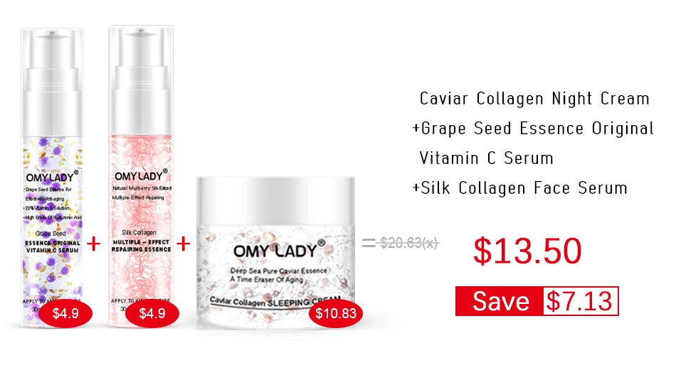 OMY LADY Шелковая коллагеновая Сыворотка для лица, сужение пор, ремонт, анти старение Отбеливание, ремонт, усадочная подтяжка пор, твердый уход за кожей