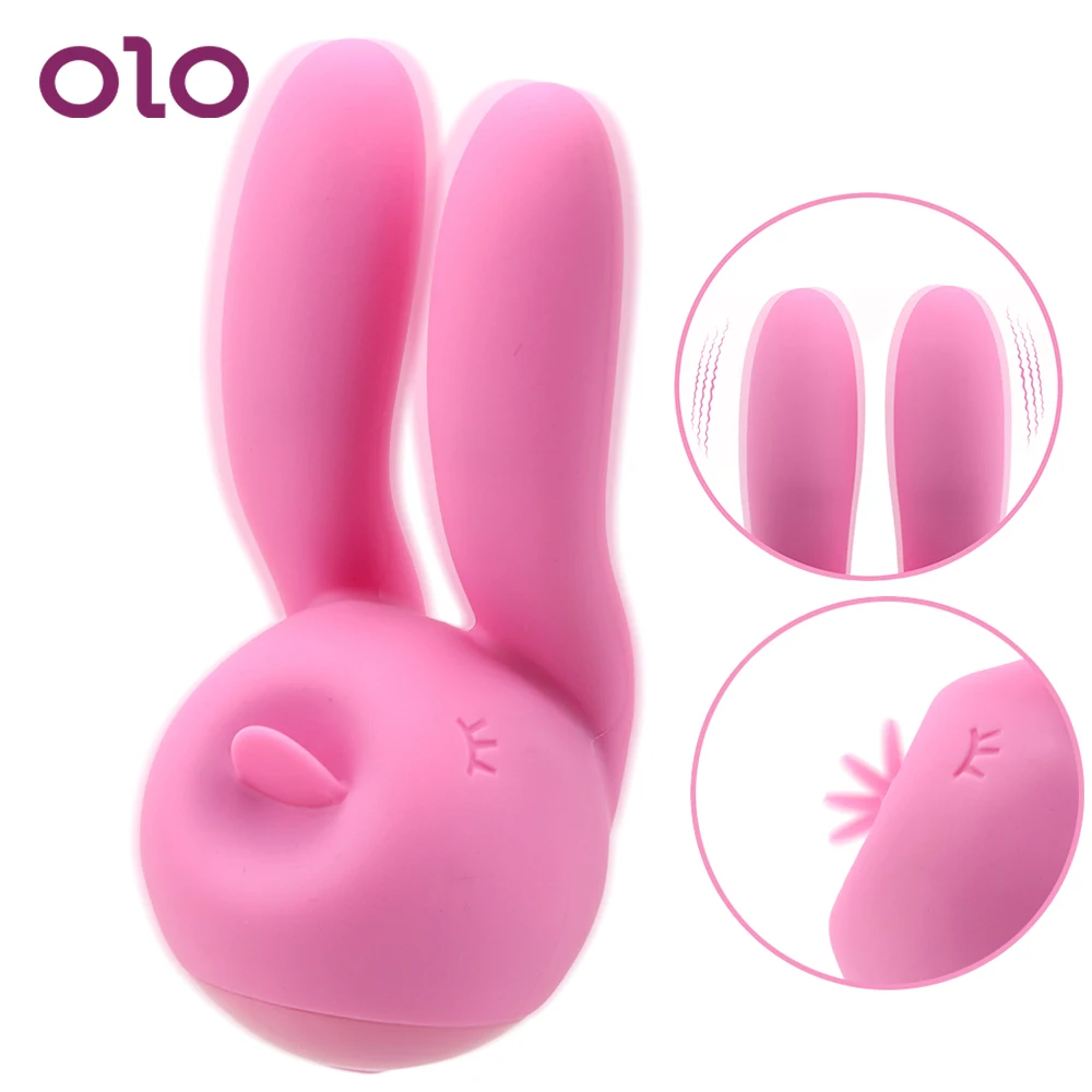 Оло 3 мотора Кролик Форма уха оральный секс язык лизание вибратор для клитора