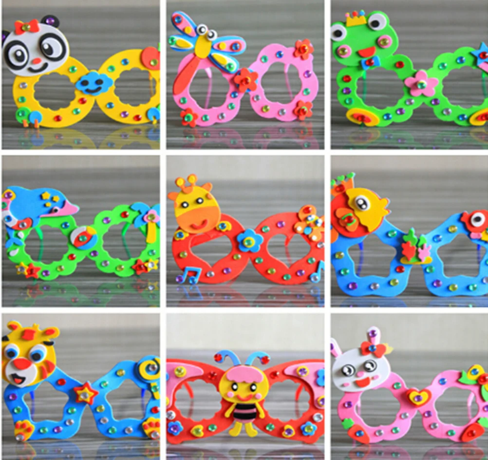 

Cartoon Eva Foam Sticker Glasses DIY Craft Kit Creative Kindergarten Educational Toys Birthday Party Gift for Kids Children