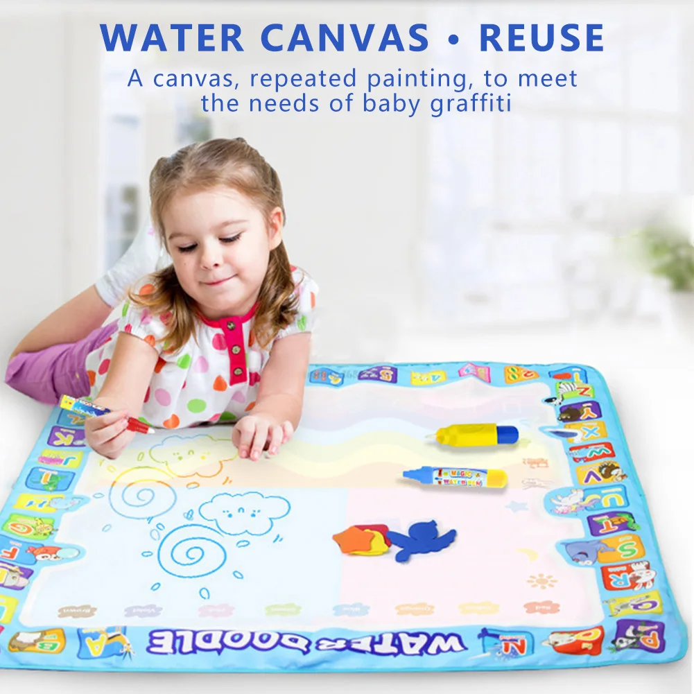 40X40 дюймов Аква каракули коврик без чернил Безопасный и запаха Многоразовые