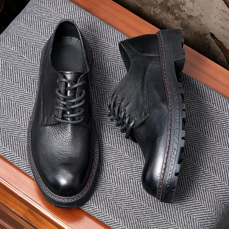 

Classical Man Derbies High End Genuine Leather Casual Shoes For Business Man Comfort Office Shoes Round Toe