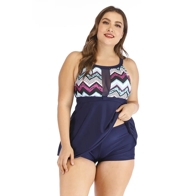 Размера плюс танкини купальный костюм женский винтажные велосипедные шорты