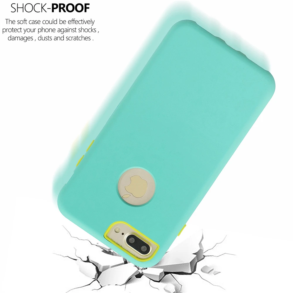 Для iPhone за чехол на айфон 6 Plus 6s 7 8 силиконовый + PC Slim Fit двухслойный для телефона 3 в