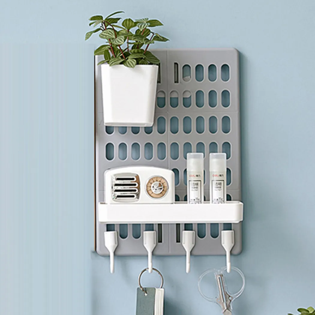 

Plastic Hole Board Wall Hanging Rack Tidy Shelf Room Organiser Storage Made From Eco-friendly Plastic, It Is Strong And Sturdy.