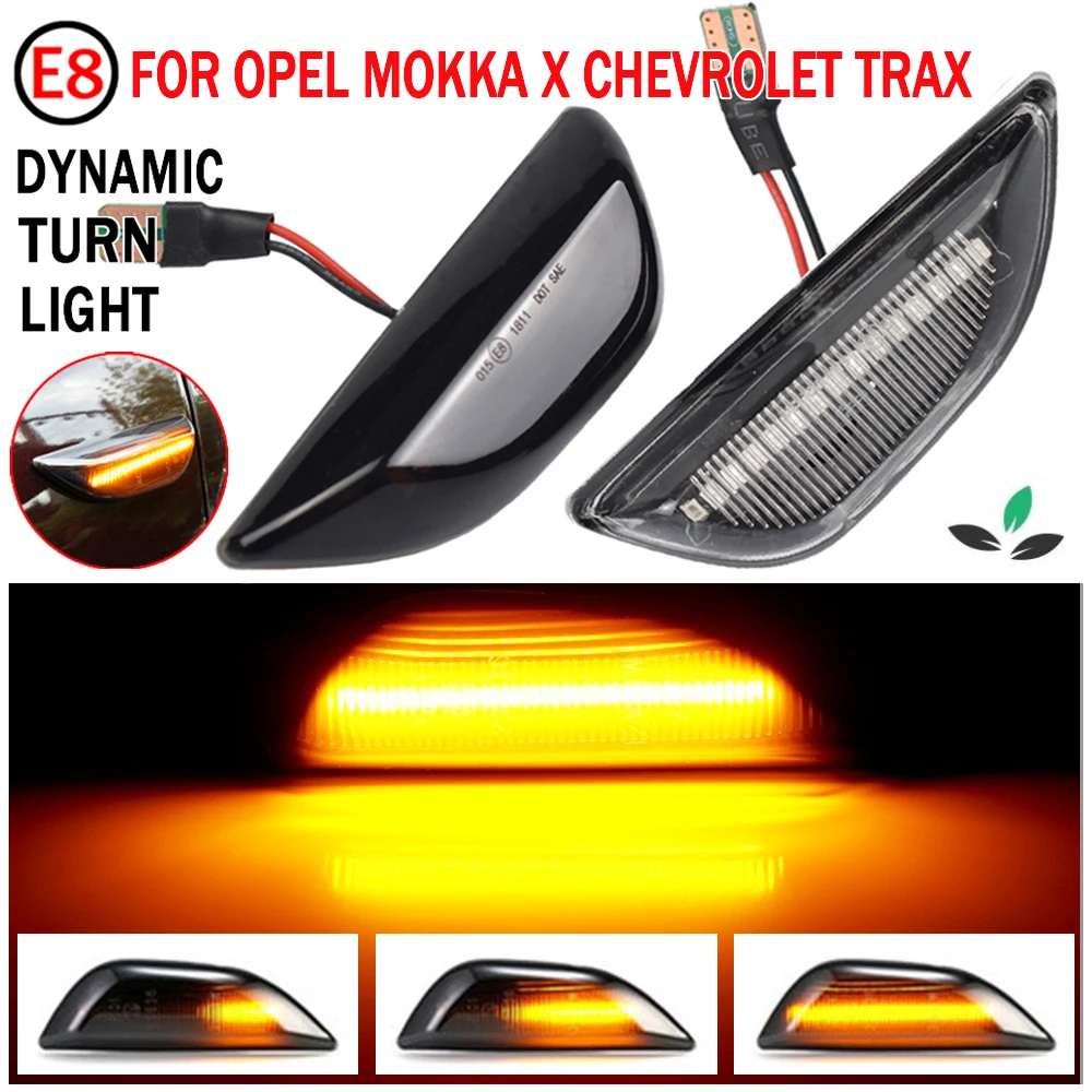 

2pcs Dynamic LED SIDE INDICATOR TURN SIGNAL BLACK For Opel Mokka X 2012-2020 Chevrolet Trax 2013~2019 Buick Encore