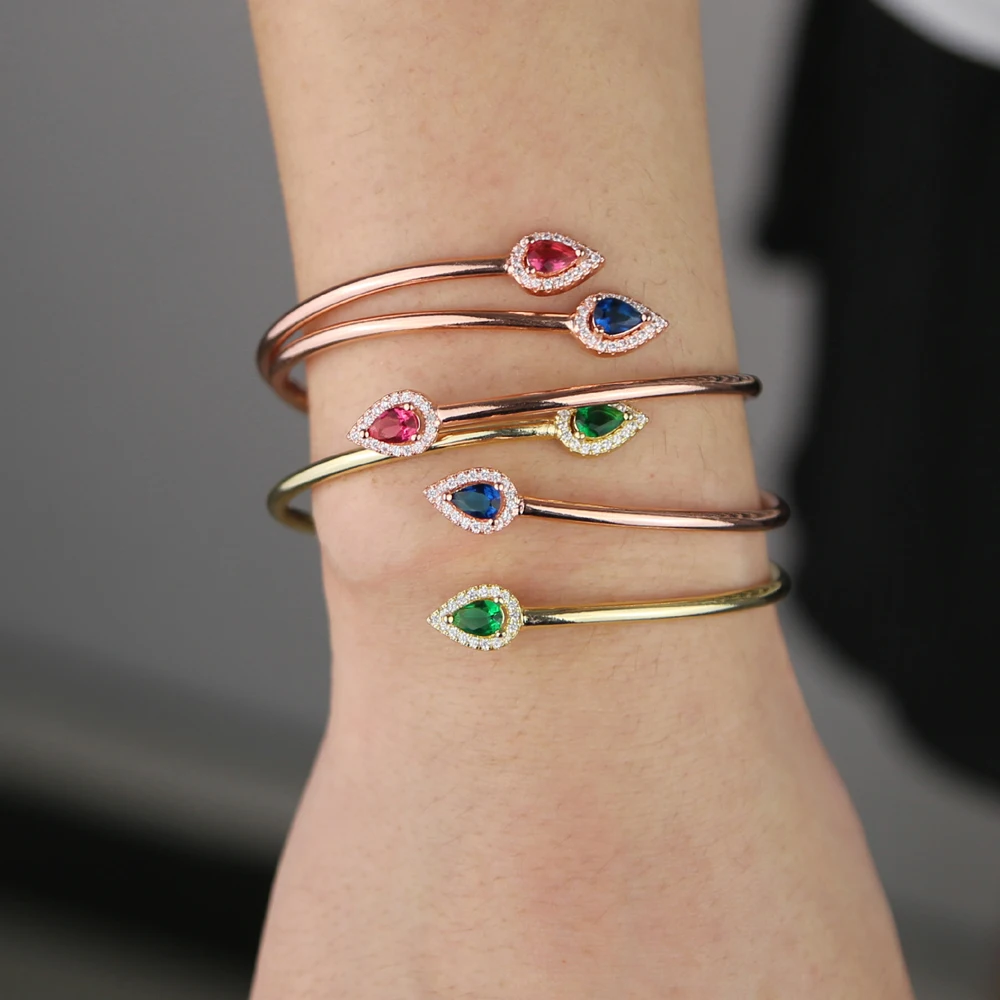 

Высококачественный многоцветный Браслет с подвеской из кубического циркония, голубой, белый цвет, s, браслет для женщин, Новогодний подарок