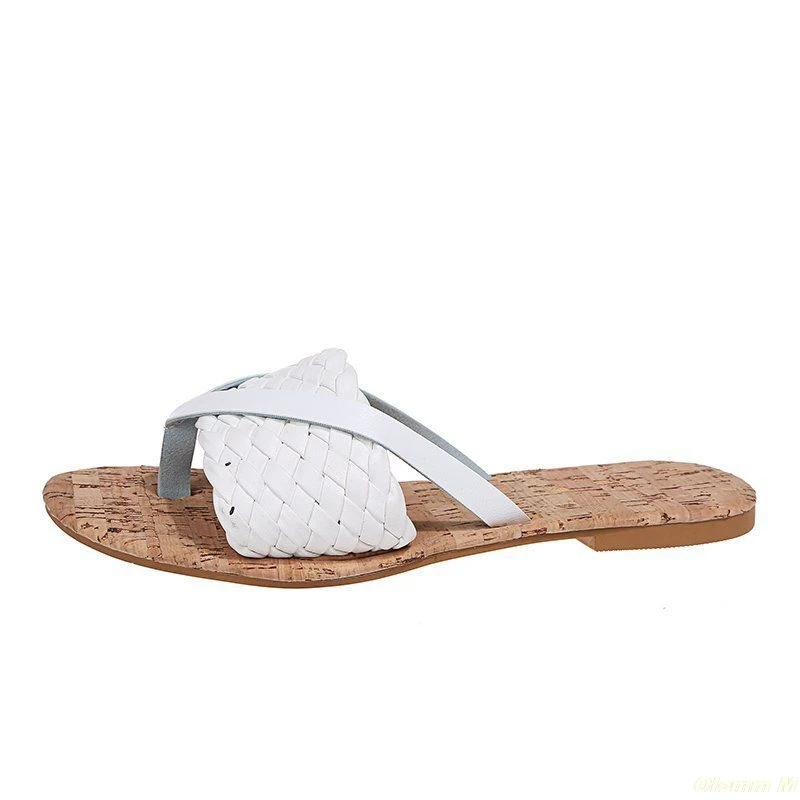 

Woven sandals and slippers 2021 plus size summer flip-flops outer wear student flat casual sandals sandals wholesale