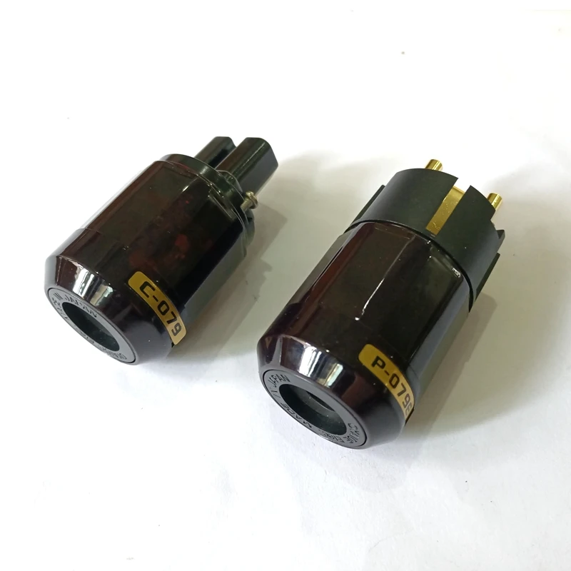 Hi-Fi аудио Пара Позолоченные C-079 разъем IEC + P-079E Schuko Eu Мощность переходник для AC шнур