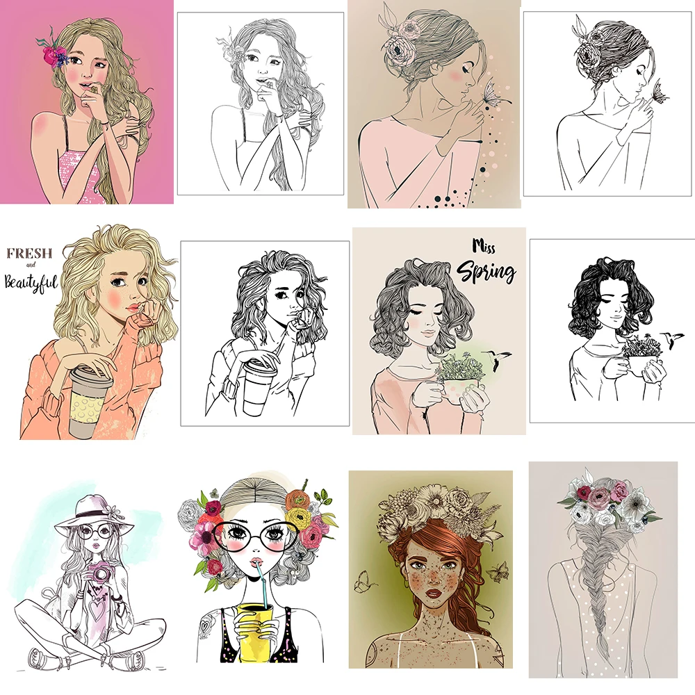 Симпатичные девушки/цветы Новые прозрачные штампы/печать для сделай сам